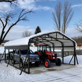 20X20Ft Heavy-Duty Metal Carport, Outdoor Car Port Canopy with Reinforced Iron Frame, All-Weather Shelter for Cars, Trucks & Boats, Easy Assembly