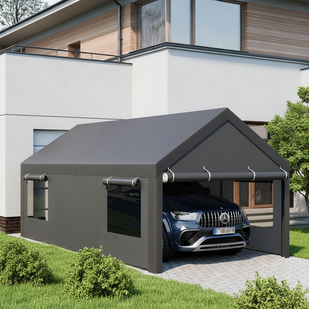 Side angle roll-up window